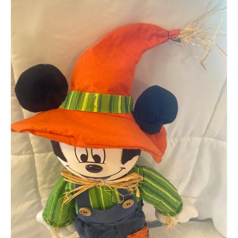 Disney Mickey Mouse Scarecrow Fall Harvest Plush Shelf Sitter Hobby Lobby Decor